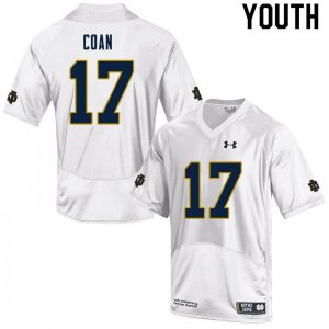 Notre Dame Fighting Irish Youth Jack Coan #17 White Under Armour Authentic Stitched College NCAA Football Jersey ILE3799QQ
